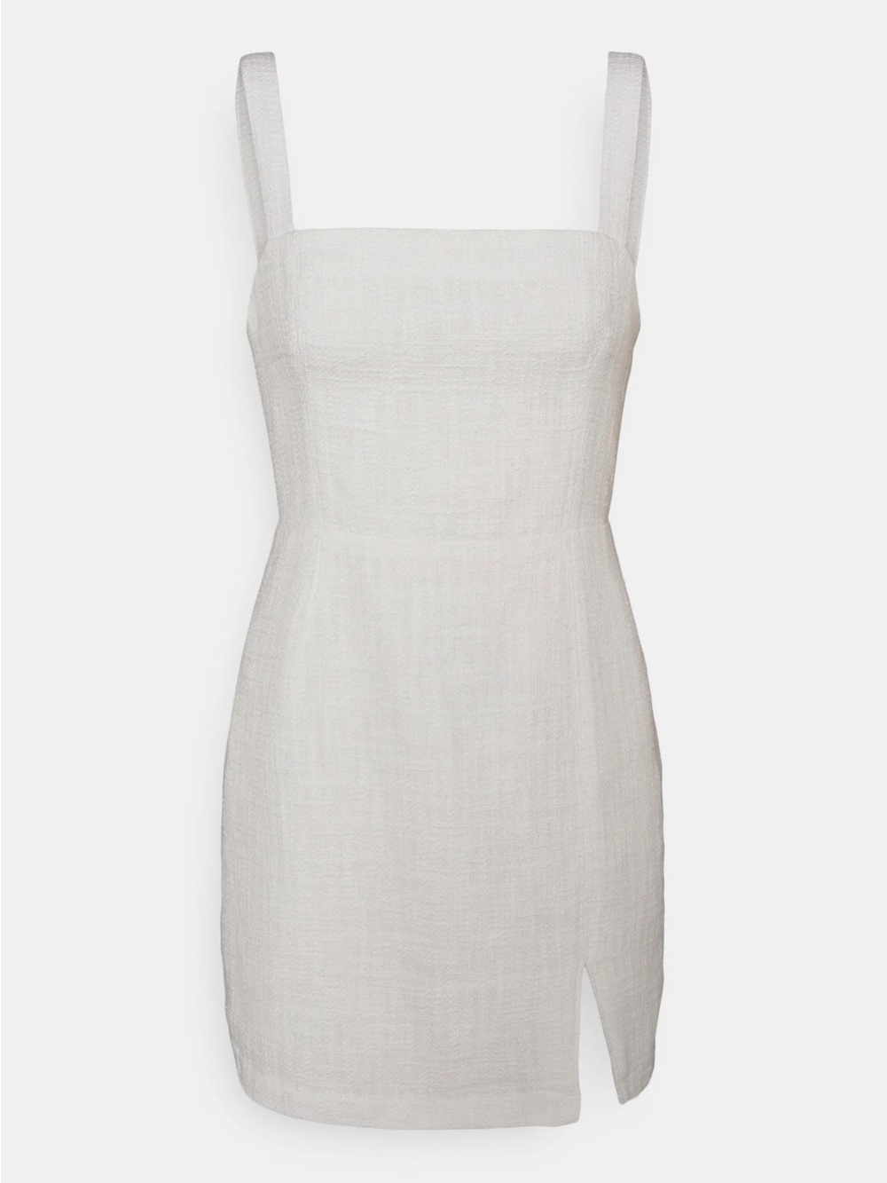 Abercrombie & Fitch White Sleeveless Tailored Tweed Mini Dress